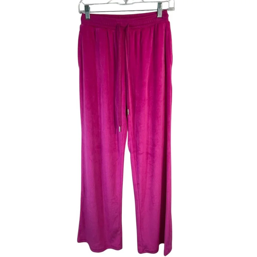 Juicy Couture Velour Lounge Pants Pink Wide Leg Y2K S - Picture 3 of 10